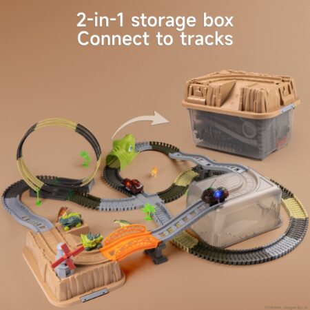 Dinosaur Themed 360° Car Race Track with Storage Box