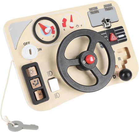 Wooden Steering Wheel Busy Board