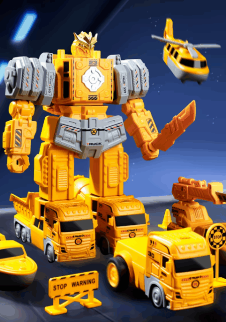 Magnetic Transform Engineering Car Converting Robot set