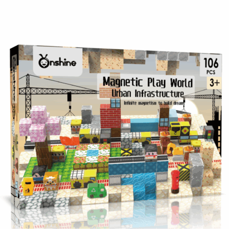 Magnetic Building Blocks Minecraft (106 pcs) - Urban Infrastructure