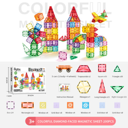 Dazzling Diamond surface Magnetic Tiles (200 PCS) 5x5cm