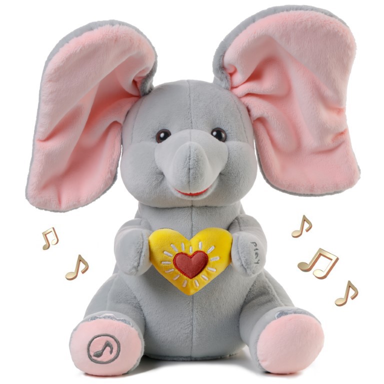 Animated Peekaboo Elephant - Interactive Singing Plush Toy