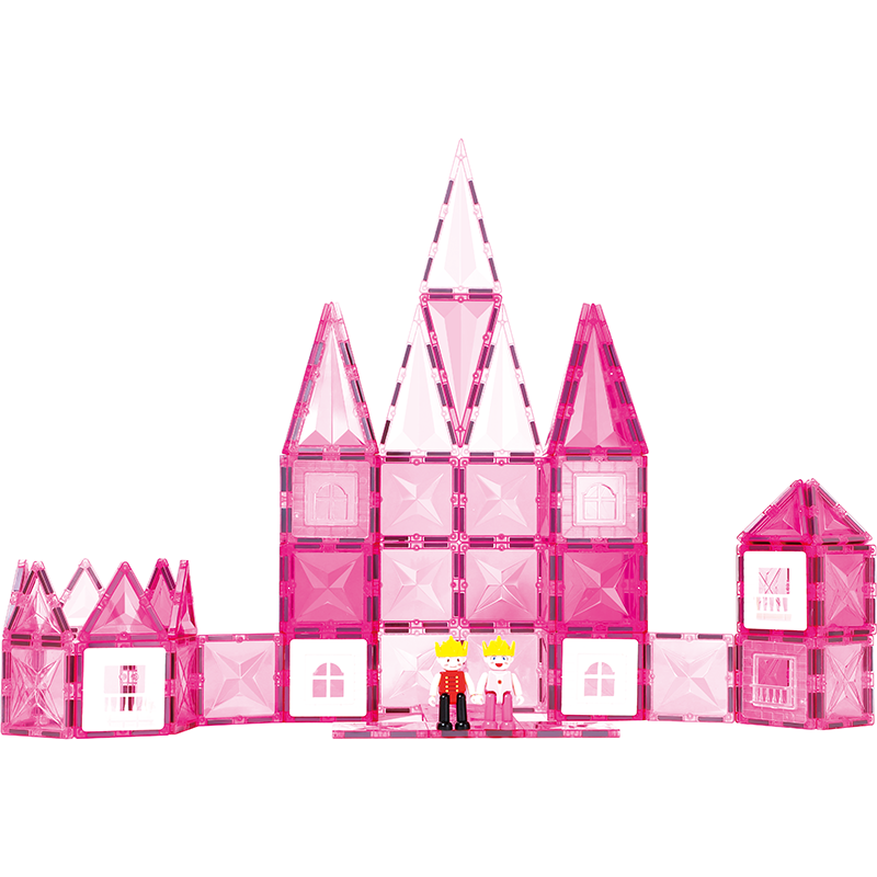 Dream Castle Magnetic Tiles - Pink Color (98 PCS)