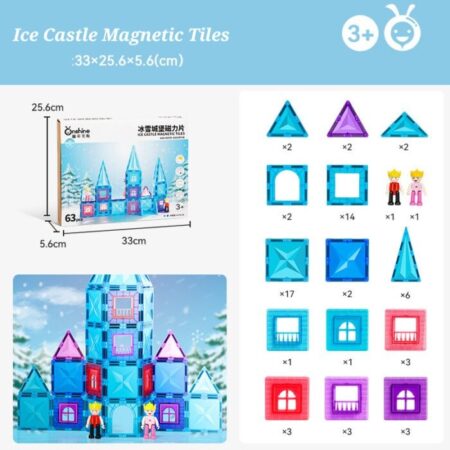 Ice Castle Magnetic Tiles (63 Pcs)