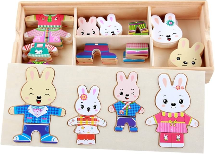 Educational Wooden Dress-up/ facial Expressions Puzzle