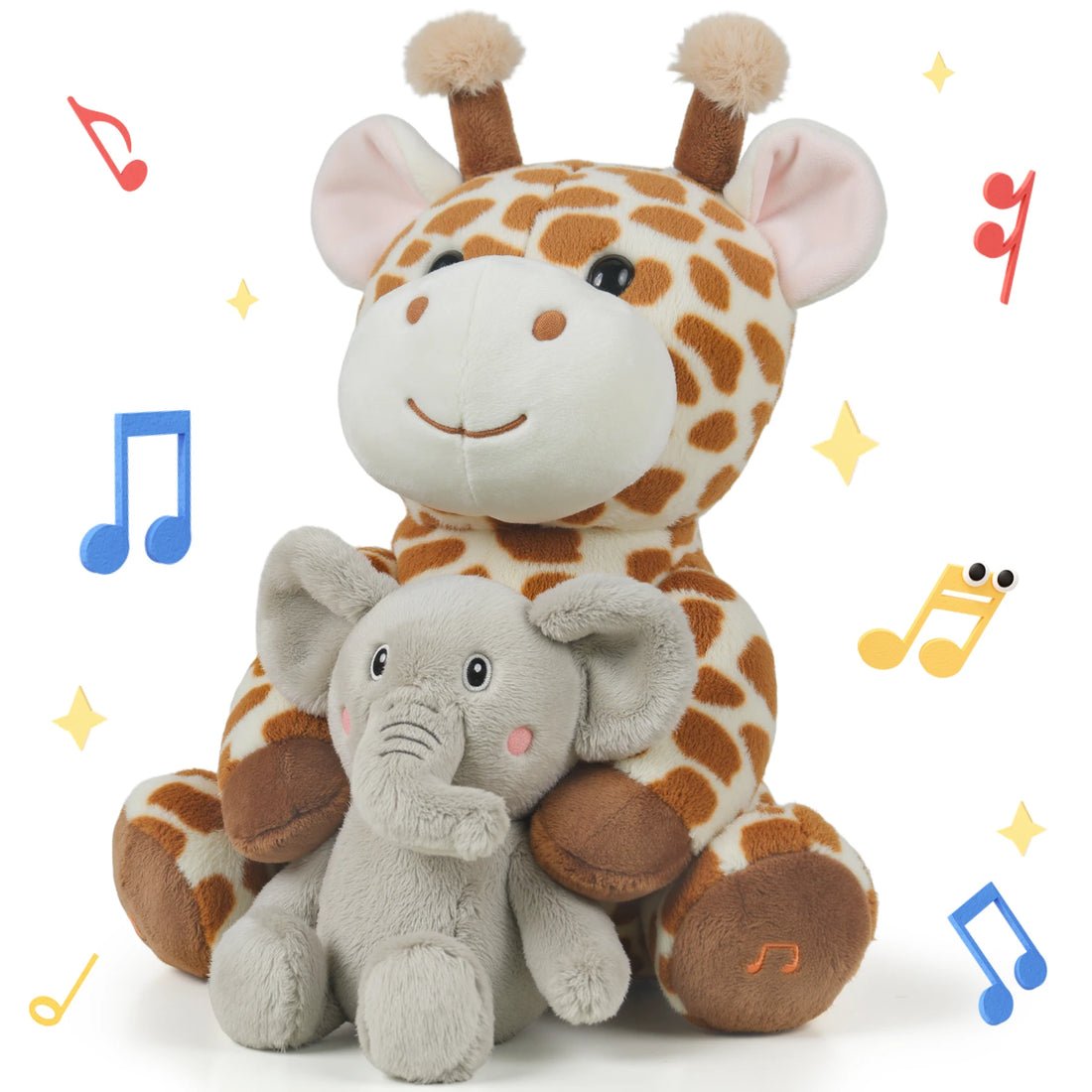 Cute Giraffe with Elephant - Interactive Singing Plush