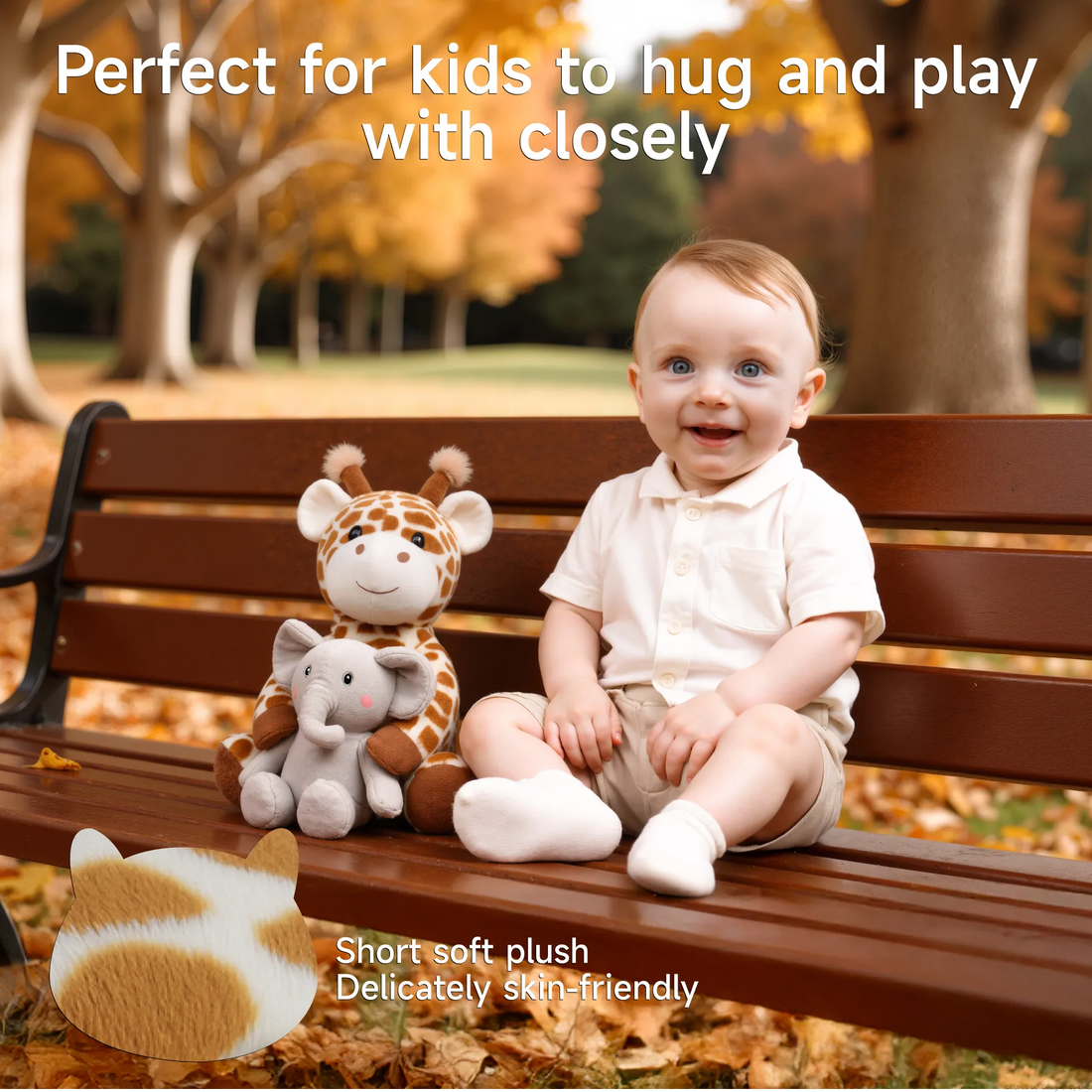 Cute Giraffe with Elephant - Interactive Singing Plush - Image 3